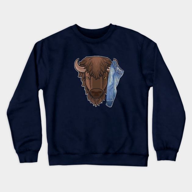 Bison leads, idiots lose Crewneck Sweatshirt by Show OFF Your T-shirts!™